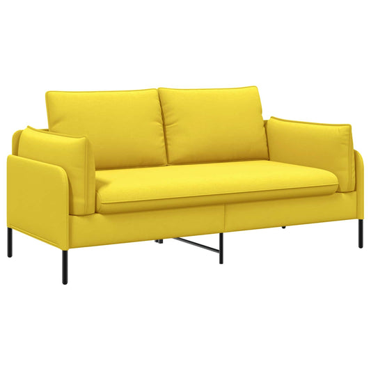 vidaXL 2-Seater Sofa Light Yellow 188 x 81 x 89 cm Fabric