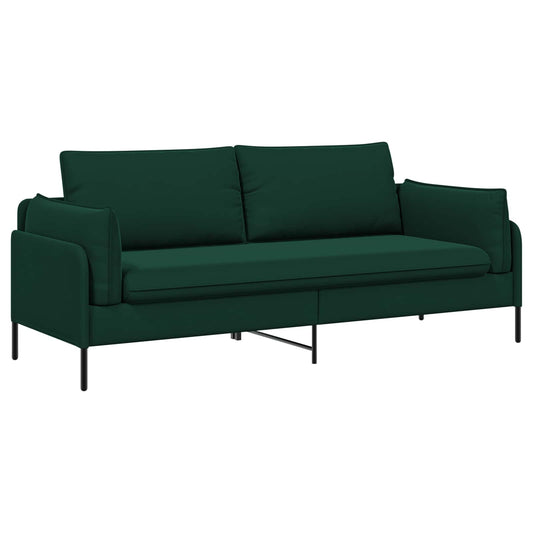 vidaXL 3-Seater Sofa Dark Green 222 x 81 x 89 cm Velvet