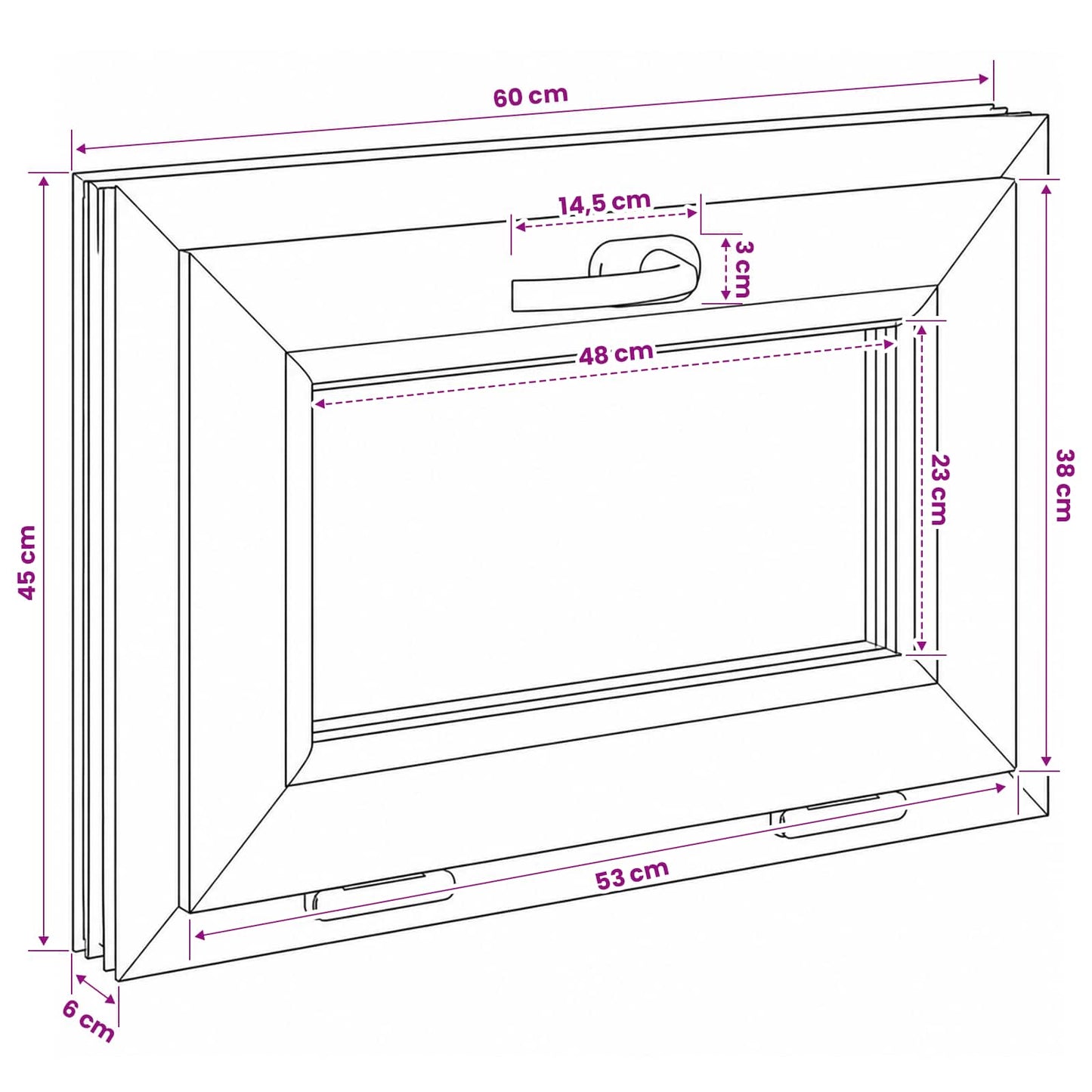 vidaXL Tilt Basement Window RISOR 60 x 45 cm PVC and Clear Plain Glass