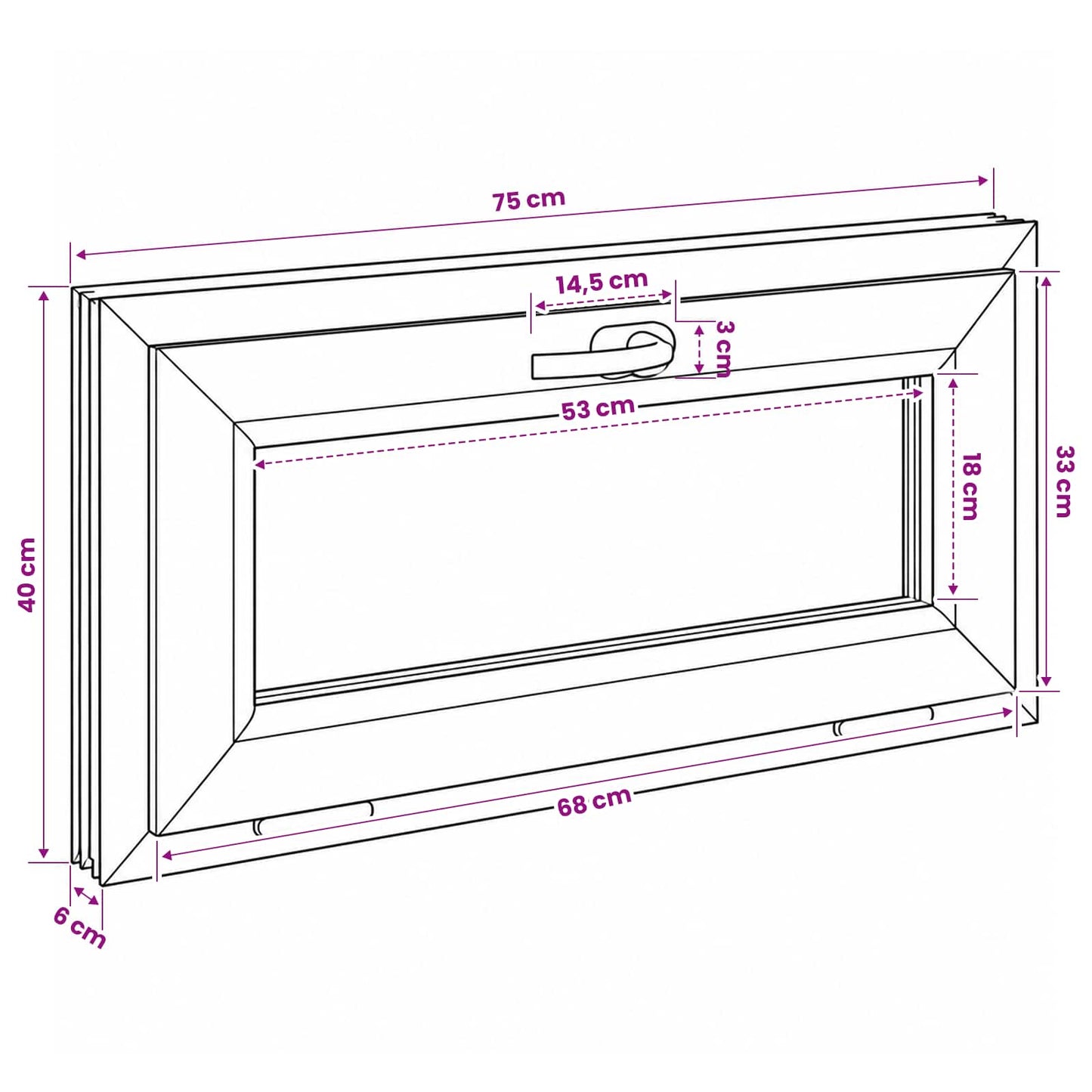vidaXL Basement Window Internal Colour White RISOR 75 x 40 cm
