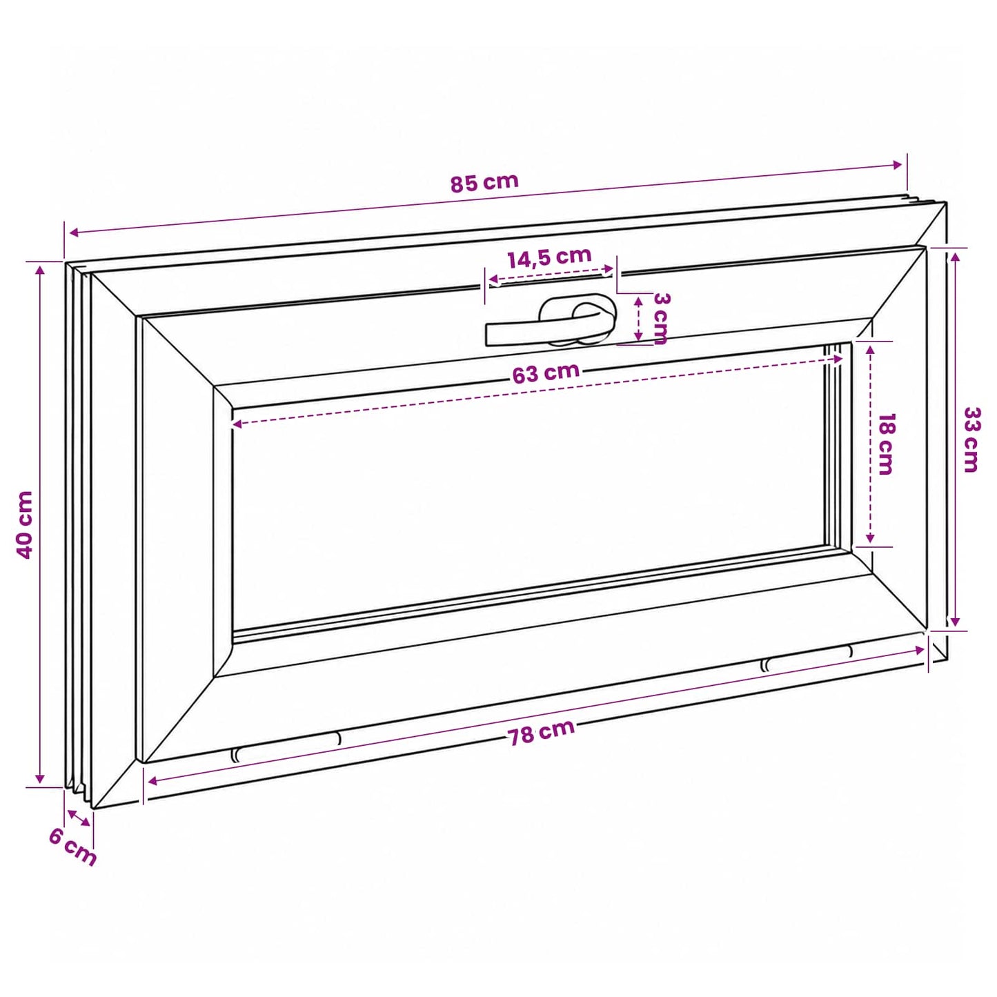 vidaXL Basement Window Internal Colour White RISOR 85 x 40 cm