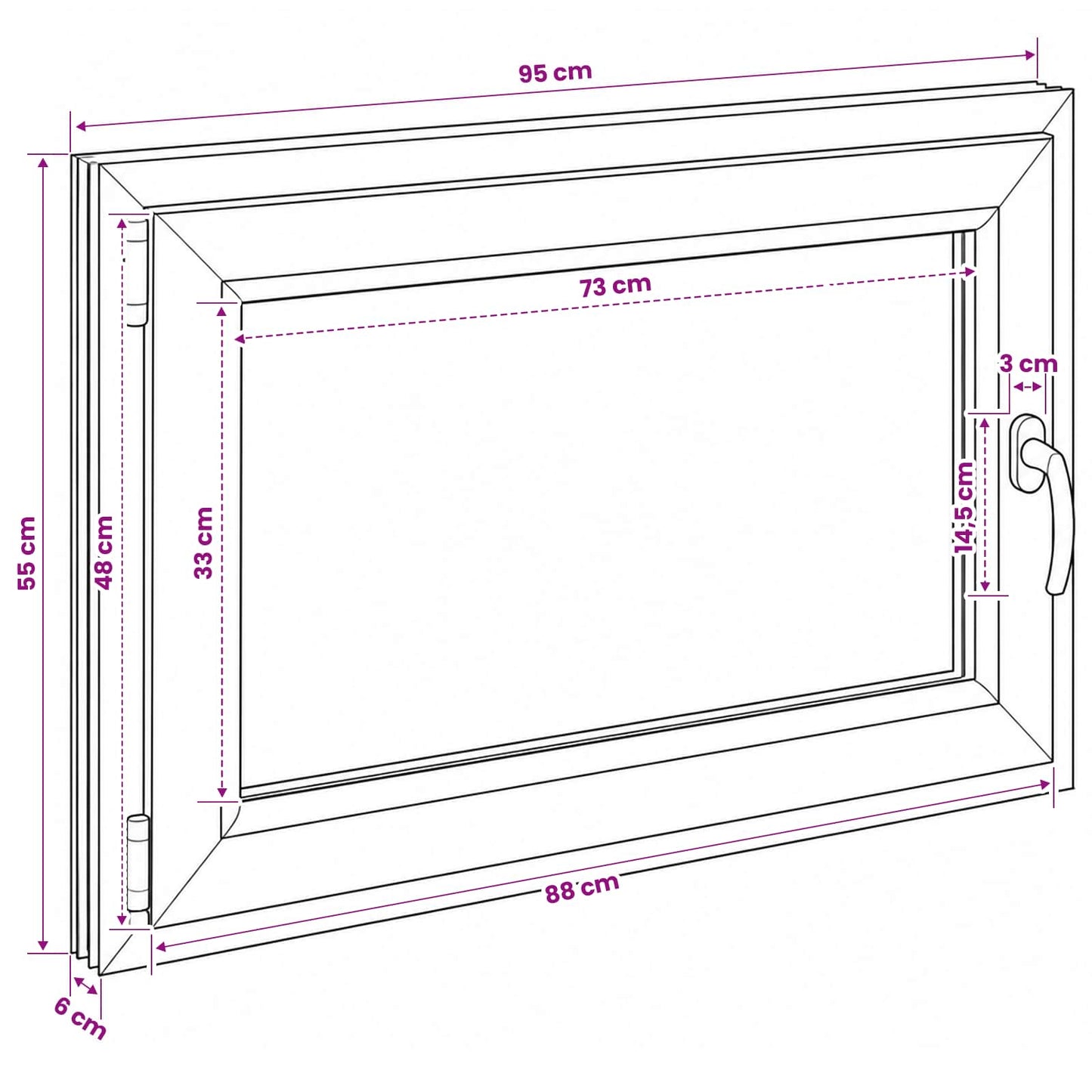 vidaXL Basement Window RISOR 95 x 55 cm PVC and Glass