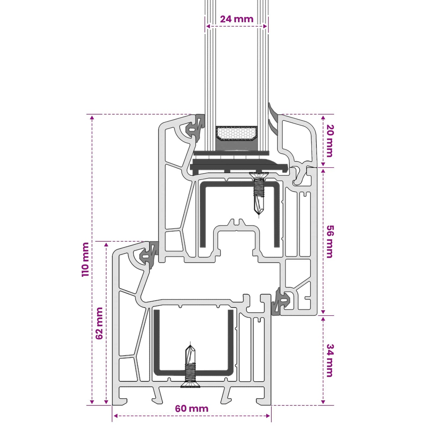 vidaXL Basement Window RISOR 50 x 60 cm PVC and Glass
