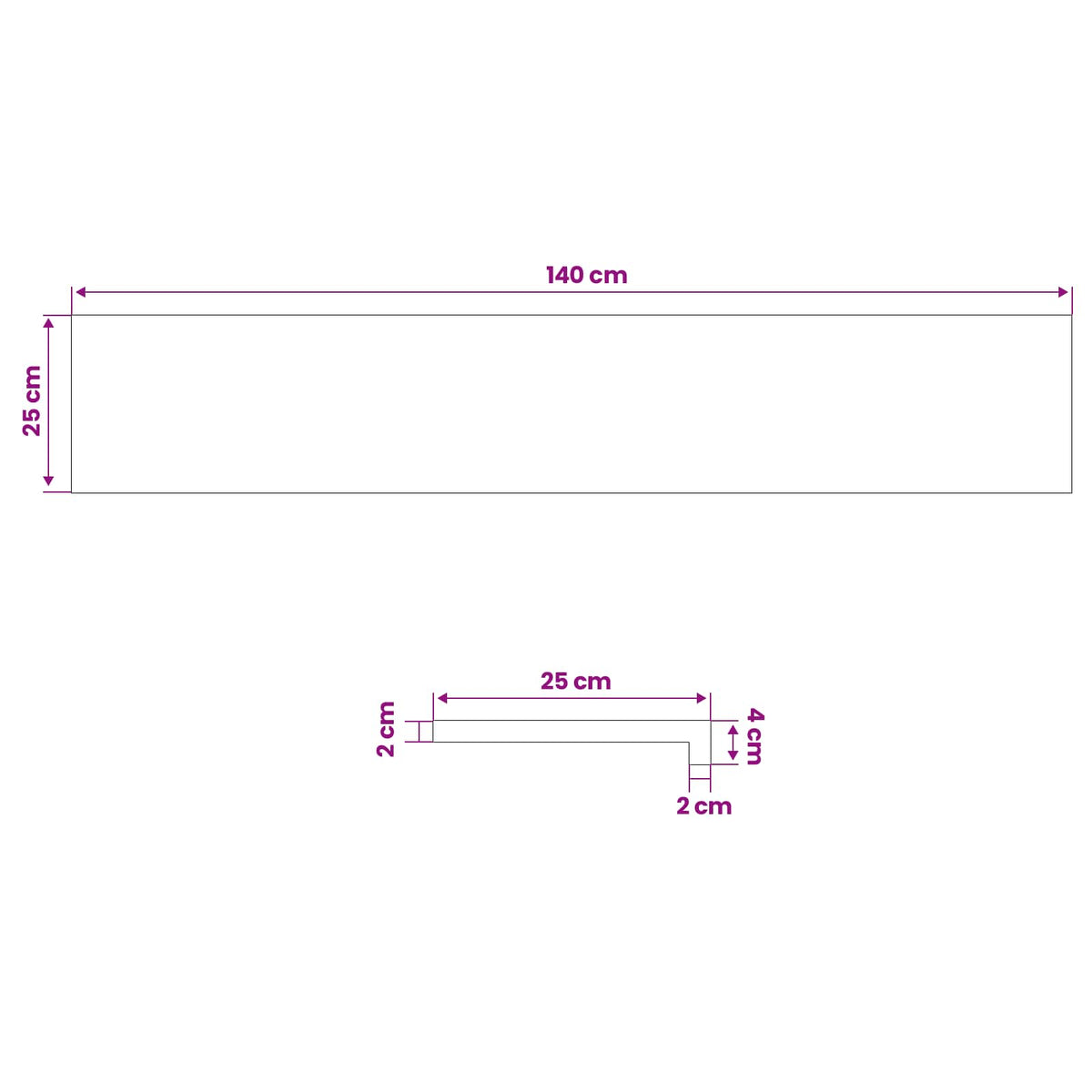 vidaXL Window Sills 2 pcs Brown 140 x 25 x 2 cm Solid Oak Wood