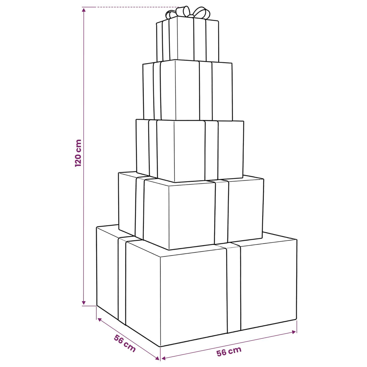 vidaXL Christmas LED Gift Box Stack 250 LEDs Warm White