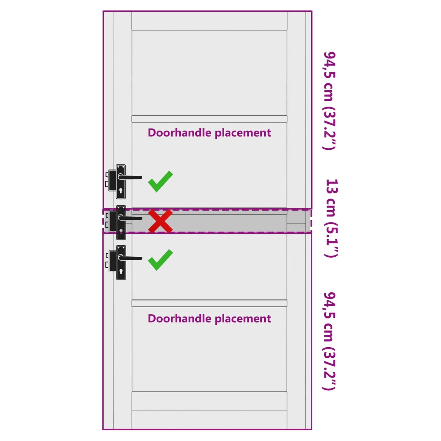 vidaXL Interior Door White 93 x 202 cm Plywood