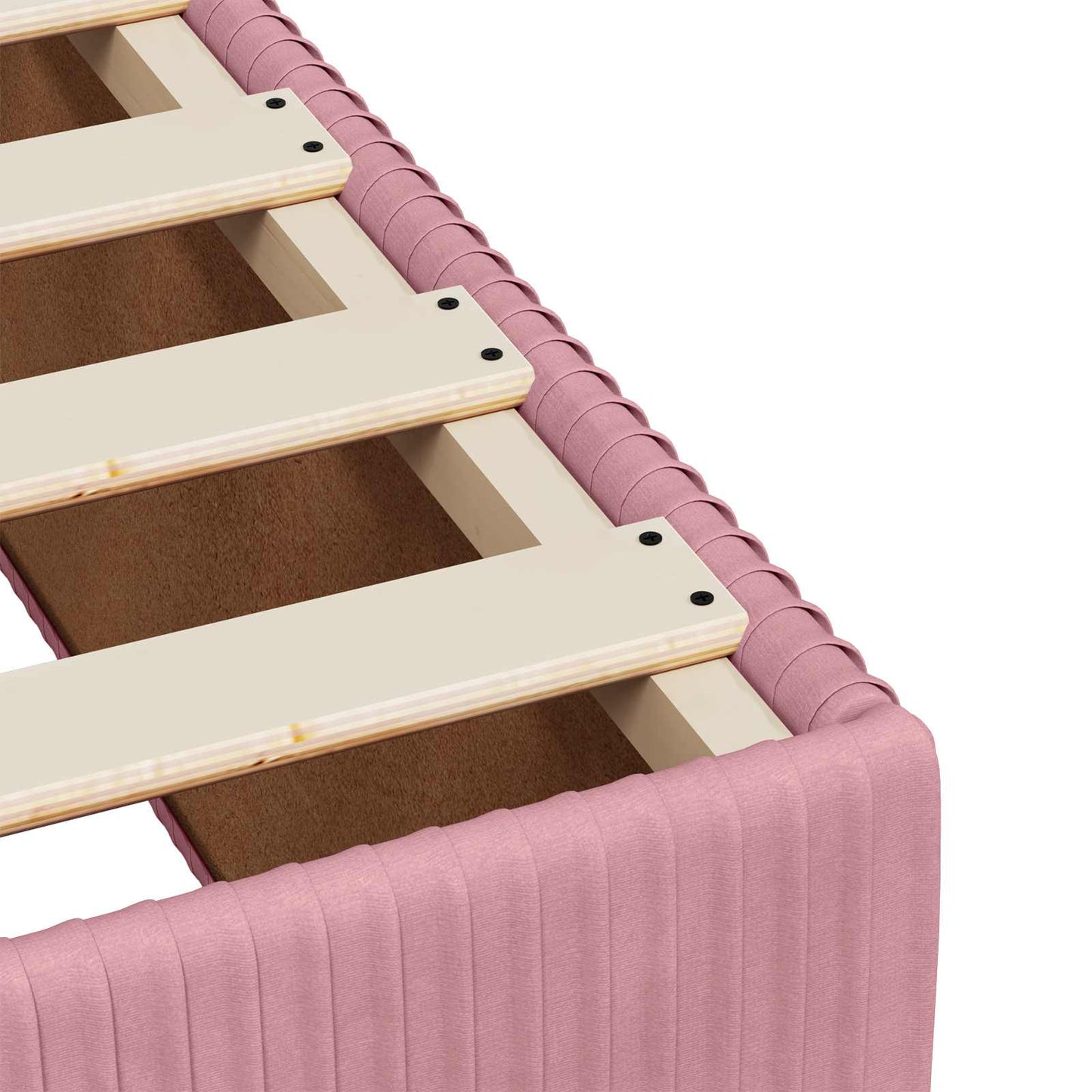 vidaXL LED Box Spring Bed with Mattress Pink 120 x 200 cm Velvet
