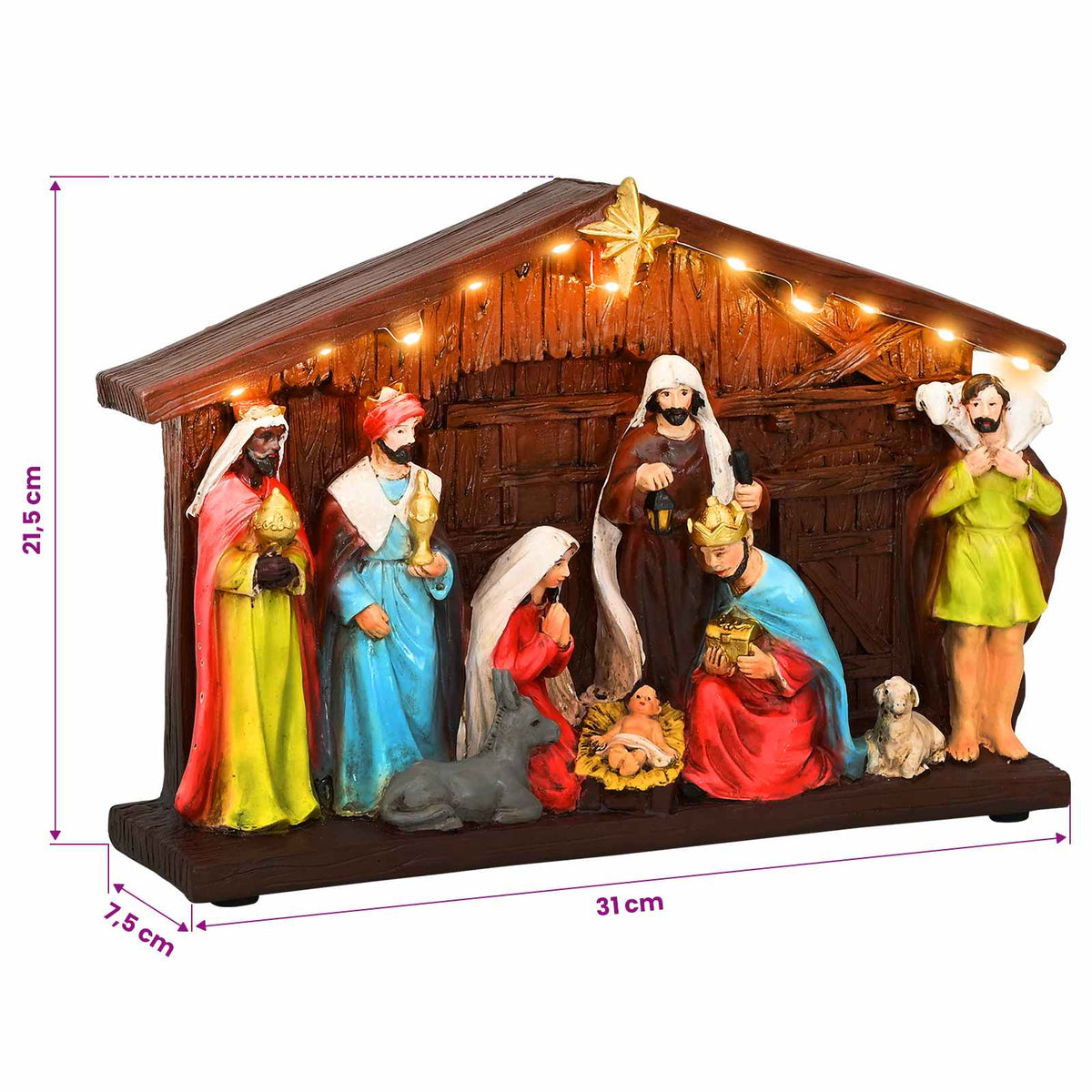 vidaXL Christmas Nativity Scene SALO 31 x 7.5 x 21.5 cm Resin