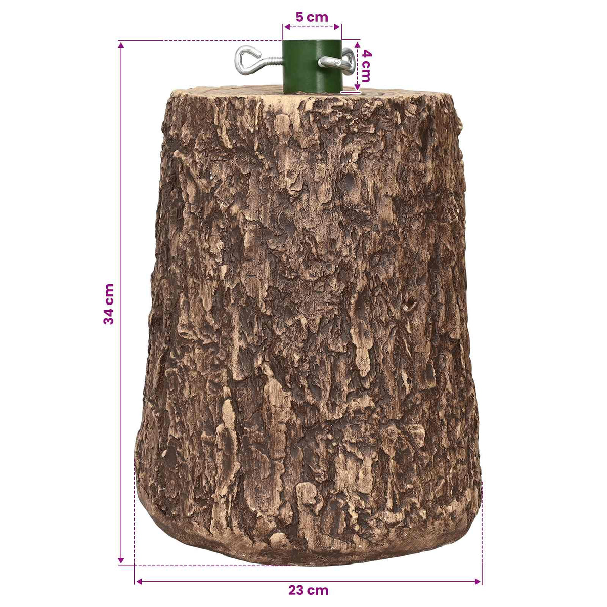 vidaXL Christmas Tree Stand Trunk Shape Ø 23 x 34 cm Magnesium Oxide