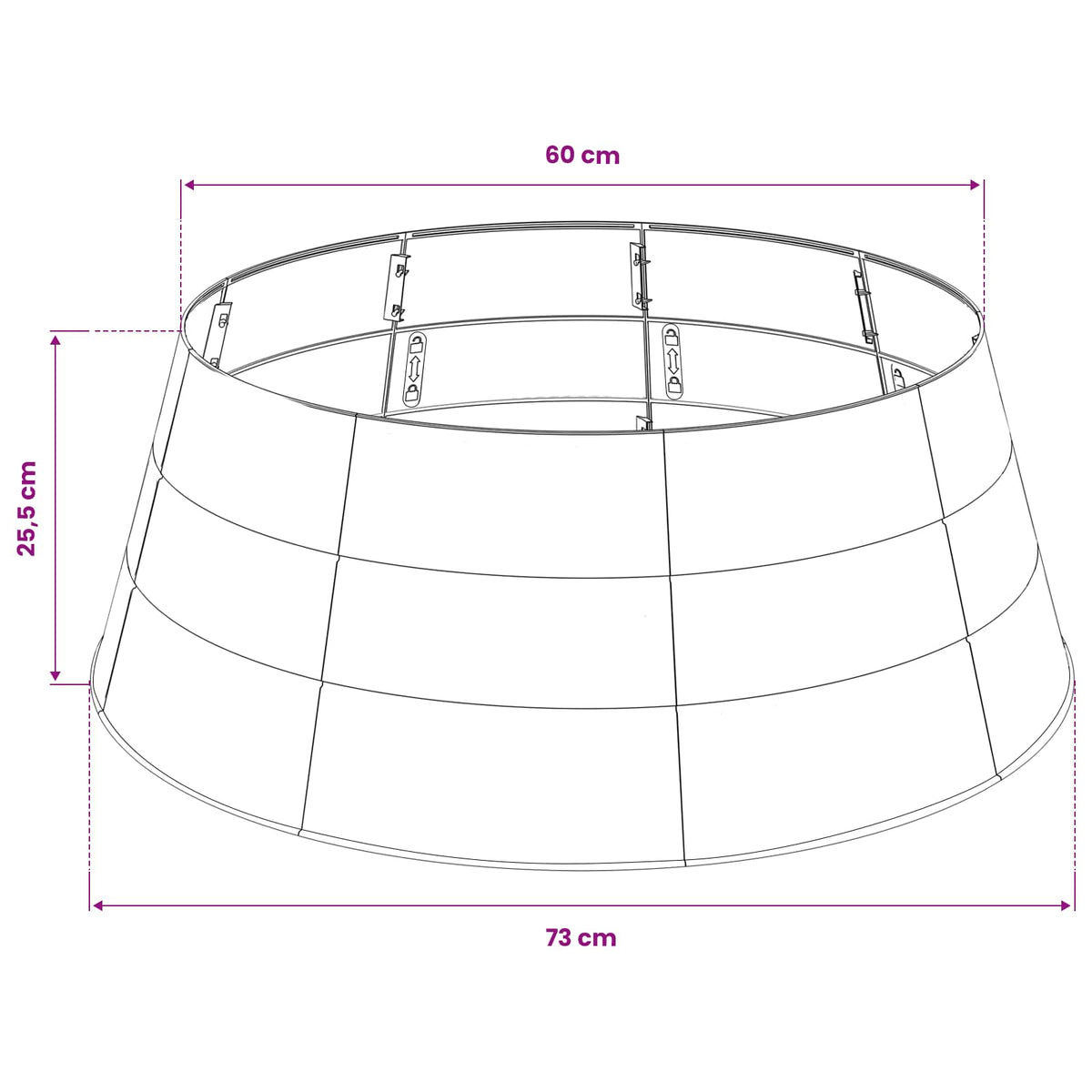 vidaXL Christmas Tree Skirt Cone-shaped Silver Ø 73 x 25.5 cm Plastic
