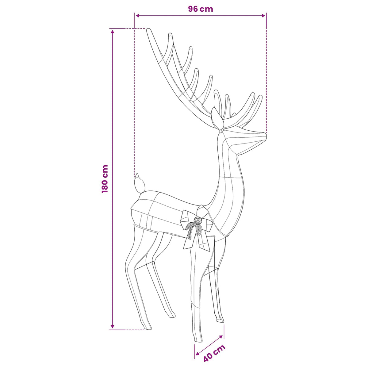 vidaXL 3D Christmas Reindeer LOVIISA 250 LEDs Warm White