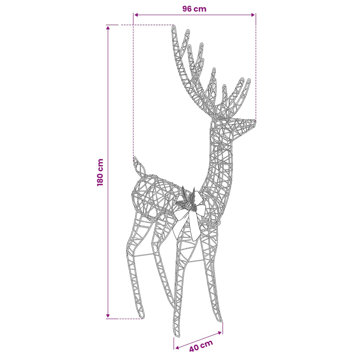 vidaXL 3D Christmas Reindeer LOVIISA 560 LEDs Cold White