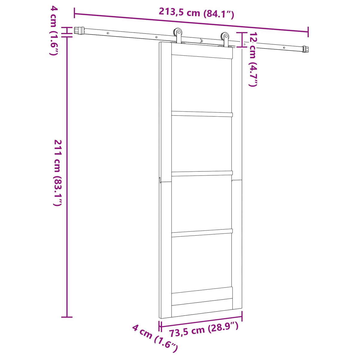 vidaXL Sliding Door ORKDAL 73.5 x 211 cm Engineered Wood