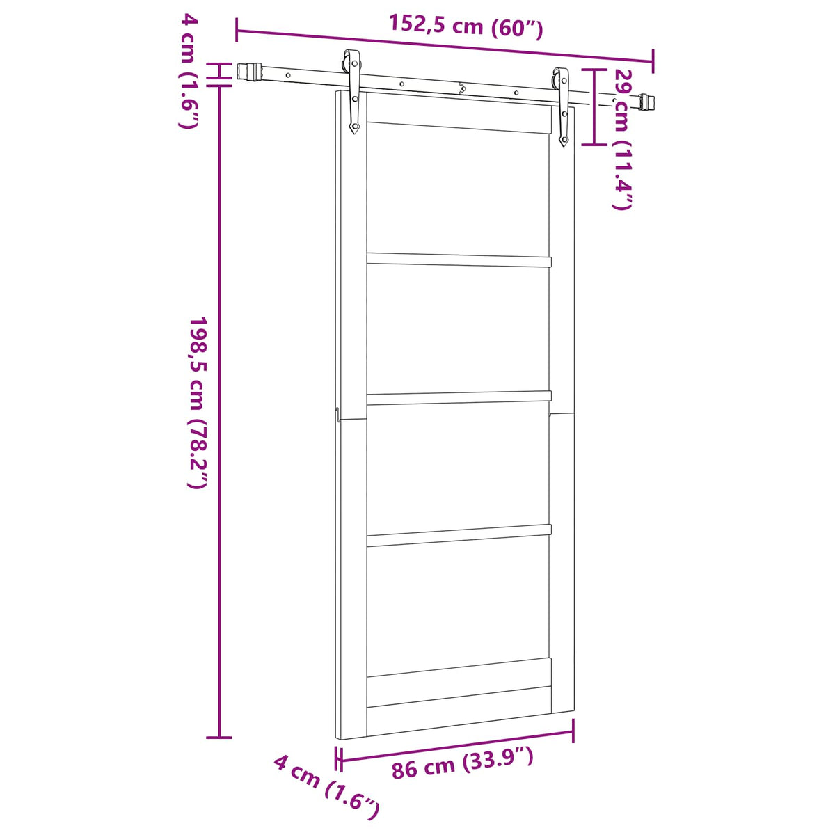 vidaXL Sliding Door ORKDAL 86 x 198.5 cm Engineered Wood
