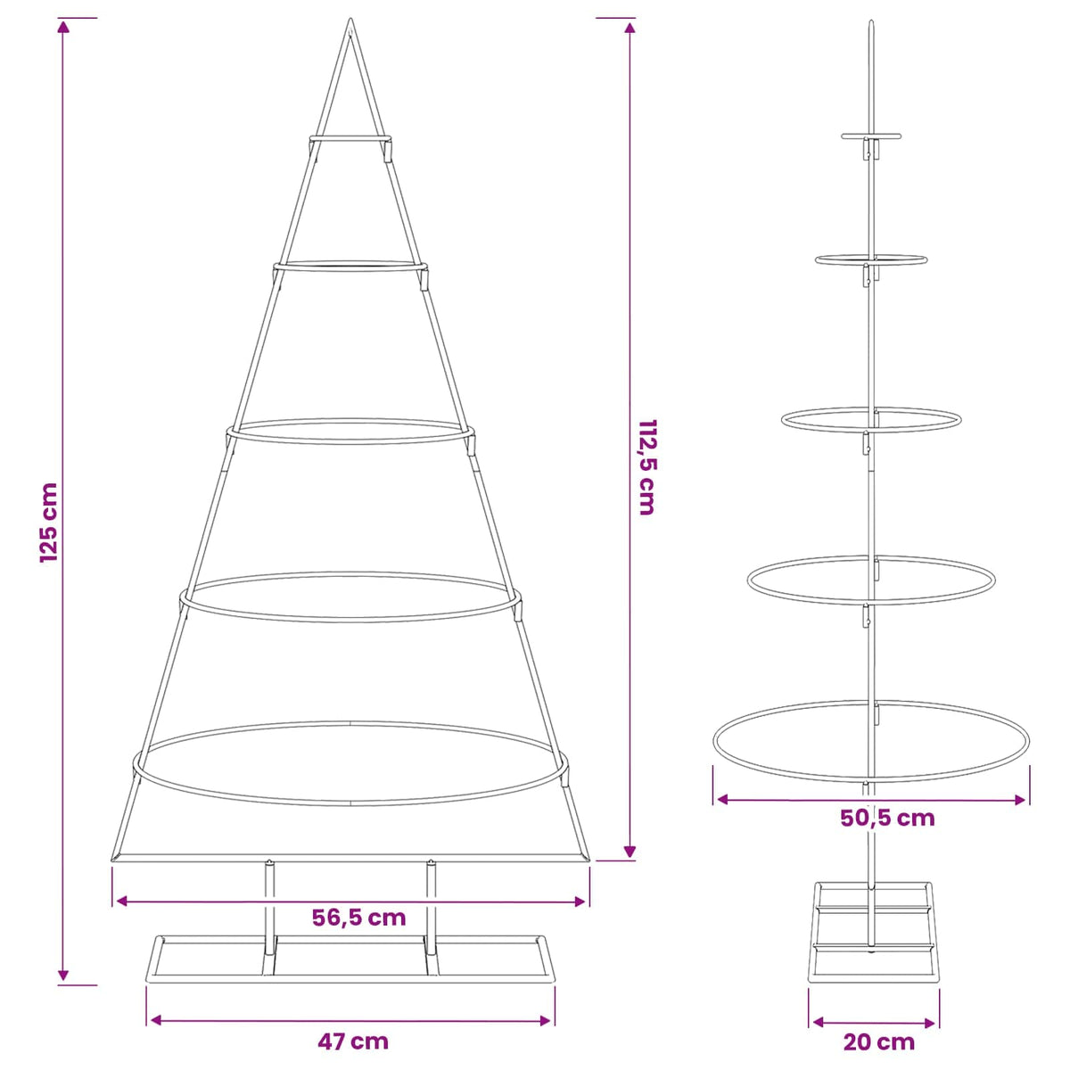 vidaXL Metal Christmas Tree with Stand KUOPIO 125 cm Steel White