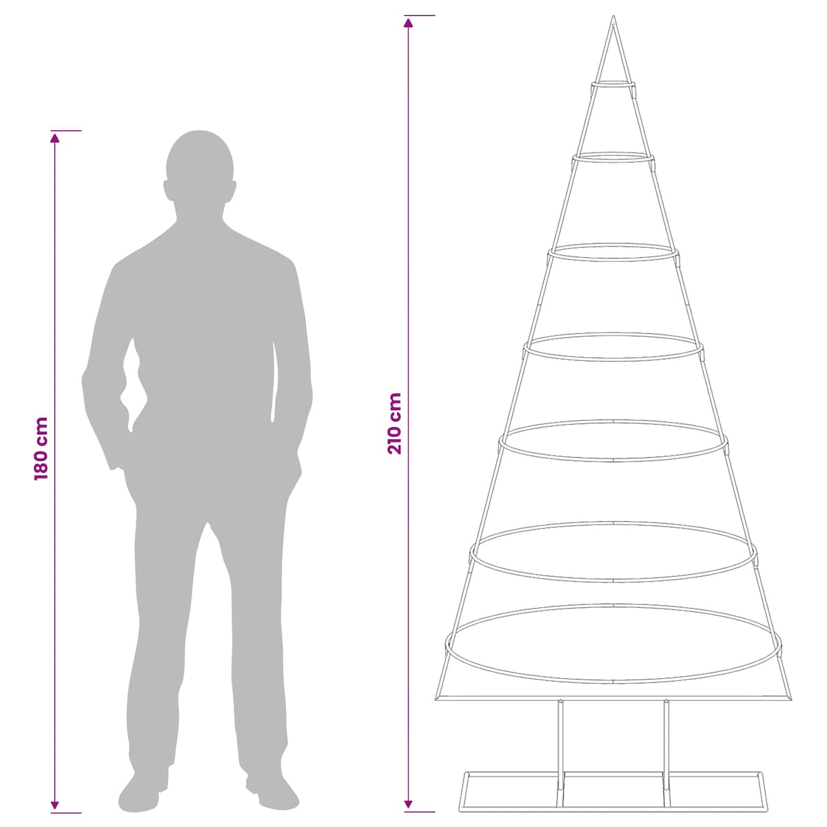 vidaXL Metal Christmas Tree with Stand KUOPIO 180 cm Steel White