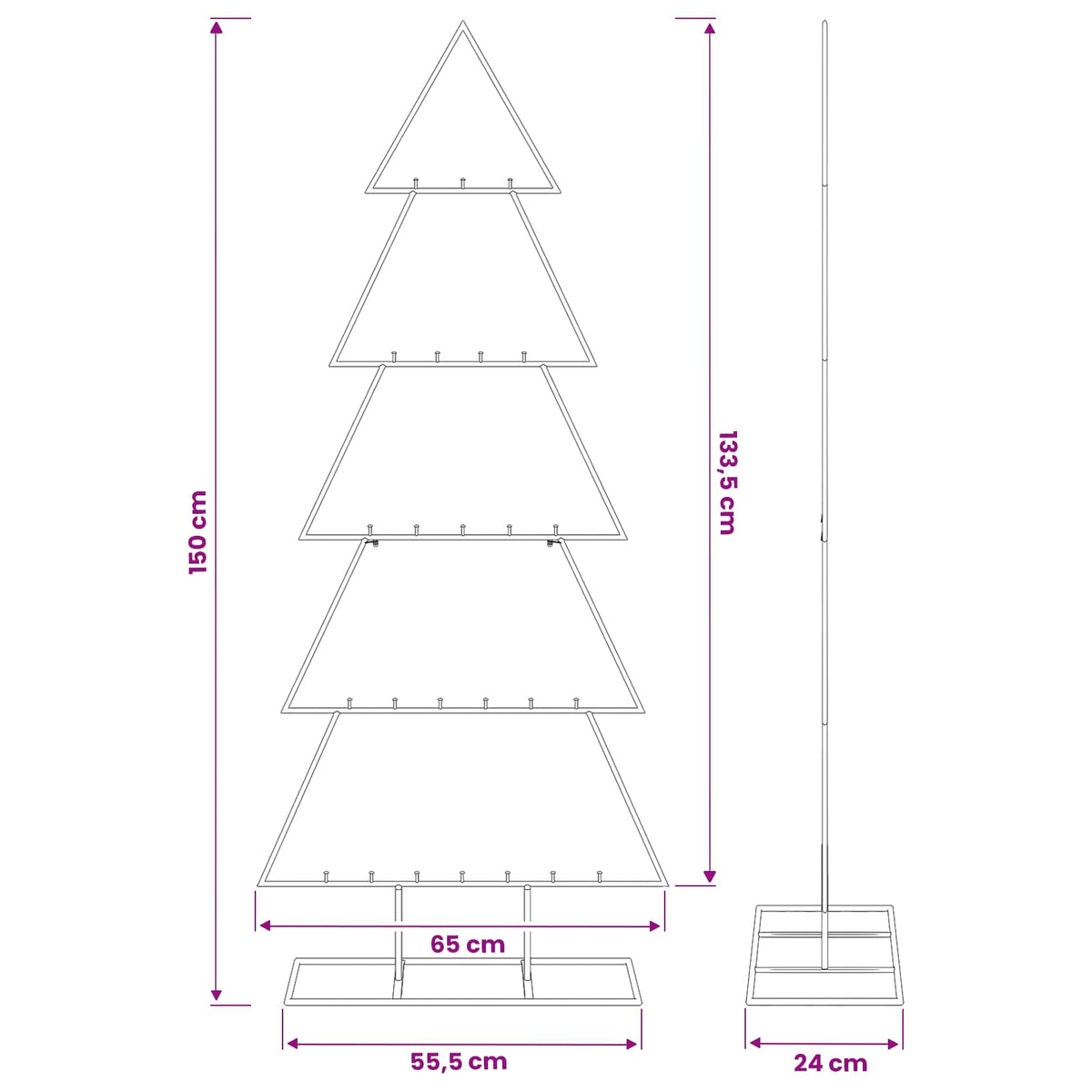 vidaXL Metal Christmas Tree with Stand KUOPIO 150 cm Steel Gold