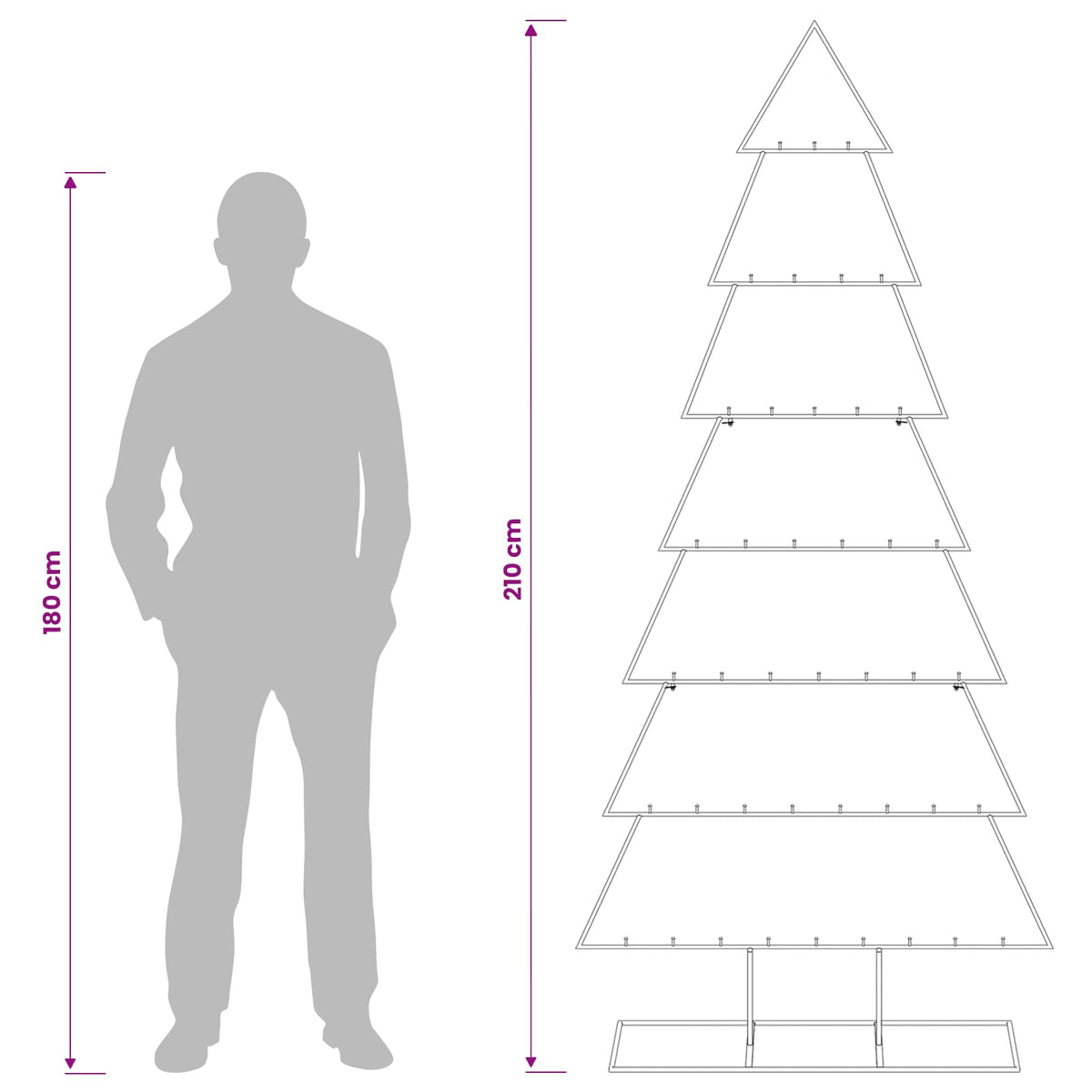 vidaXL Metal Christmas Tree with Stand KUOPIO 210 cm Steel White