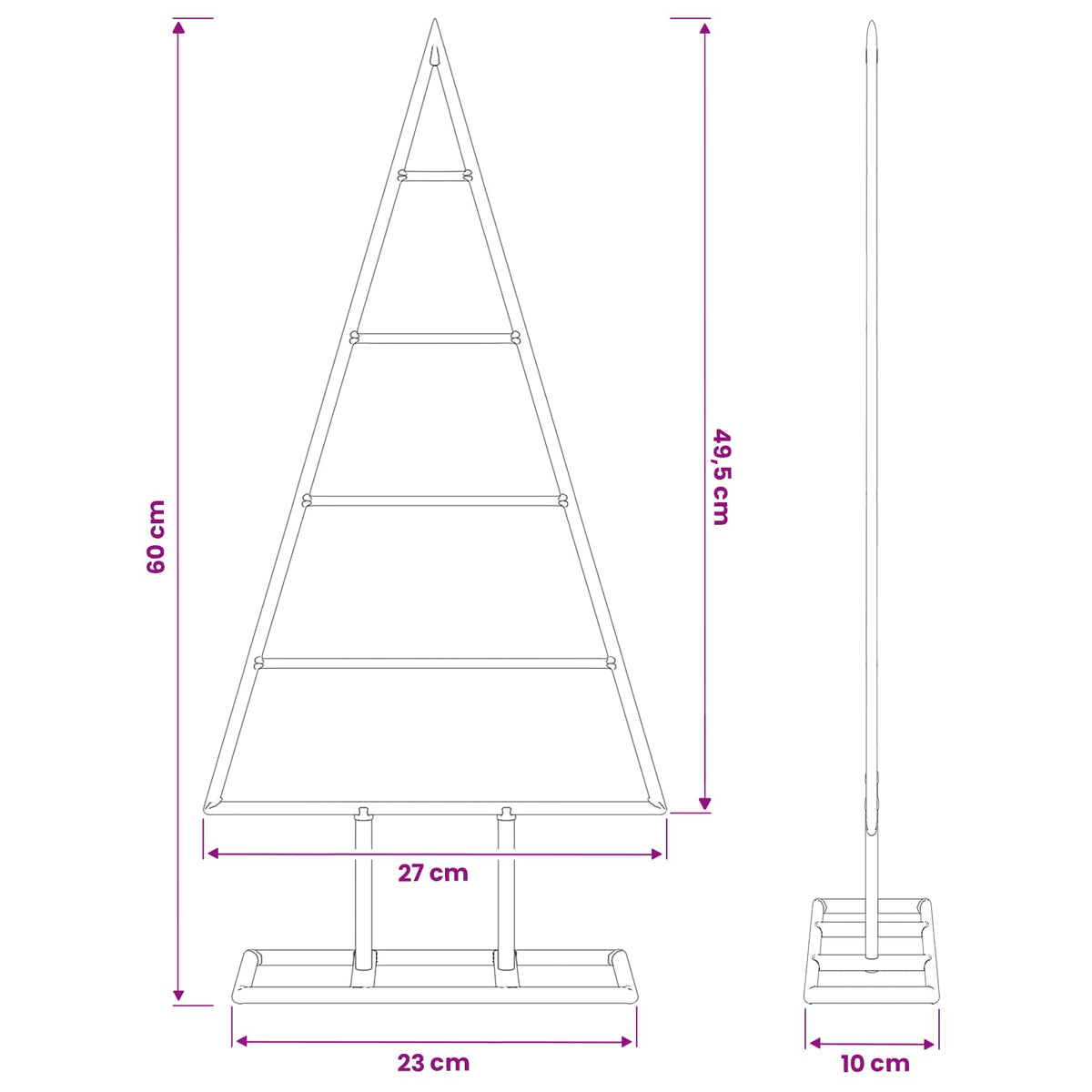 vidaXL Metal Christmas Tree KUOPIO 60 cm Steel White