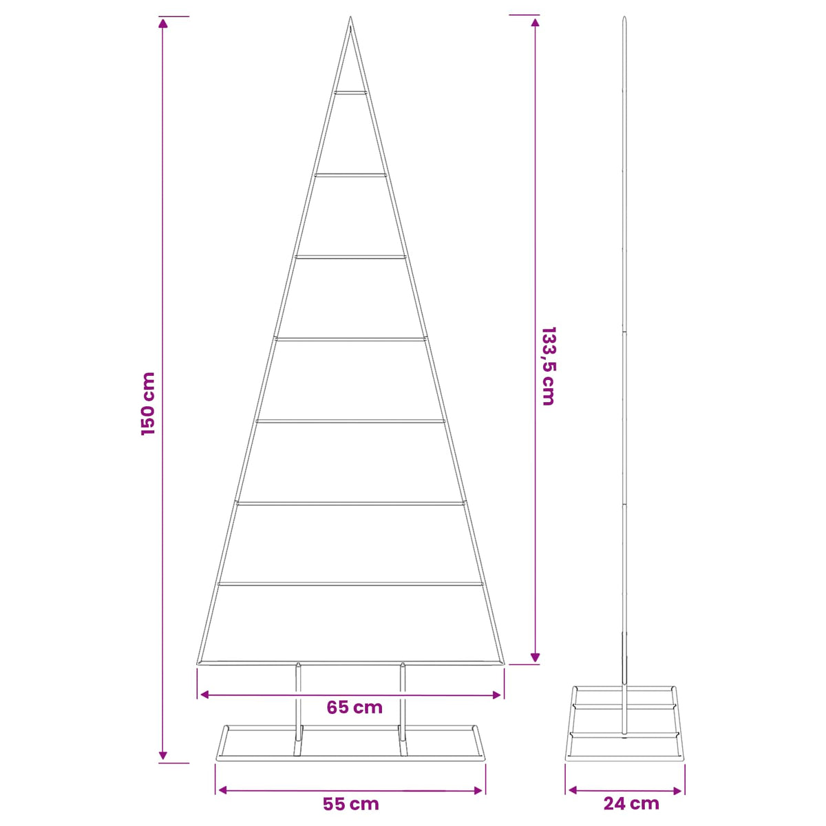 vidaXL Metal Christmas Tree with Stand KUOPIO 150 cm Steel White