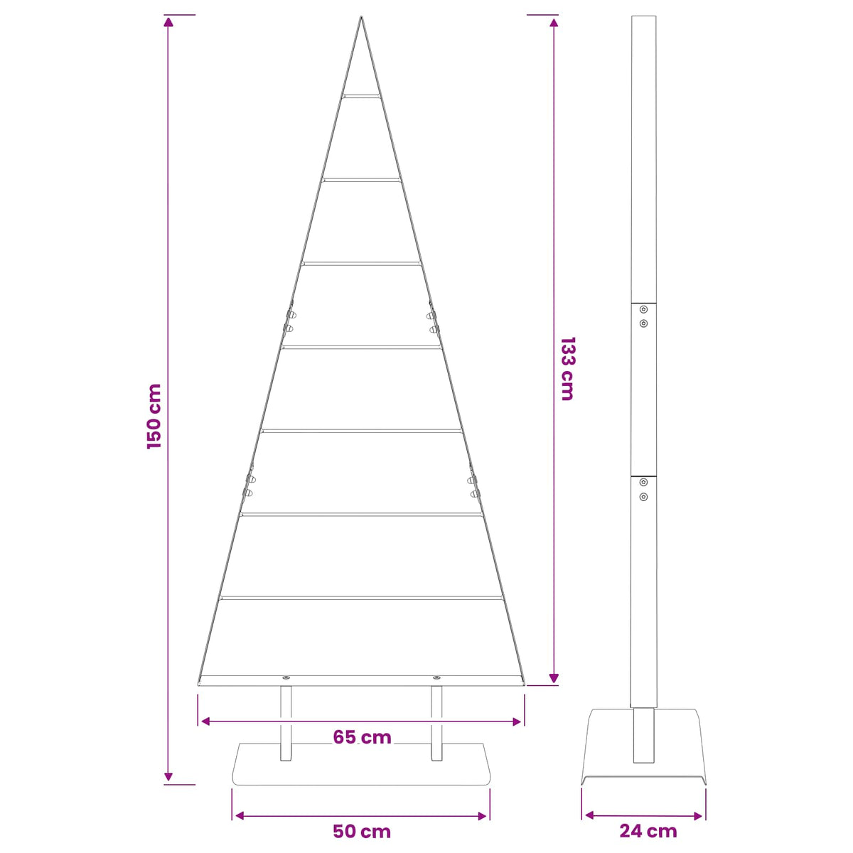 vidaXL Metal Christmas Tree with Stand KUOPIO 150 cm Steel Gold