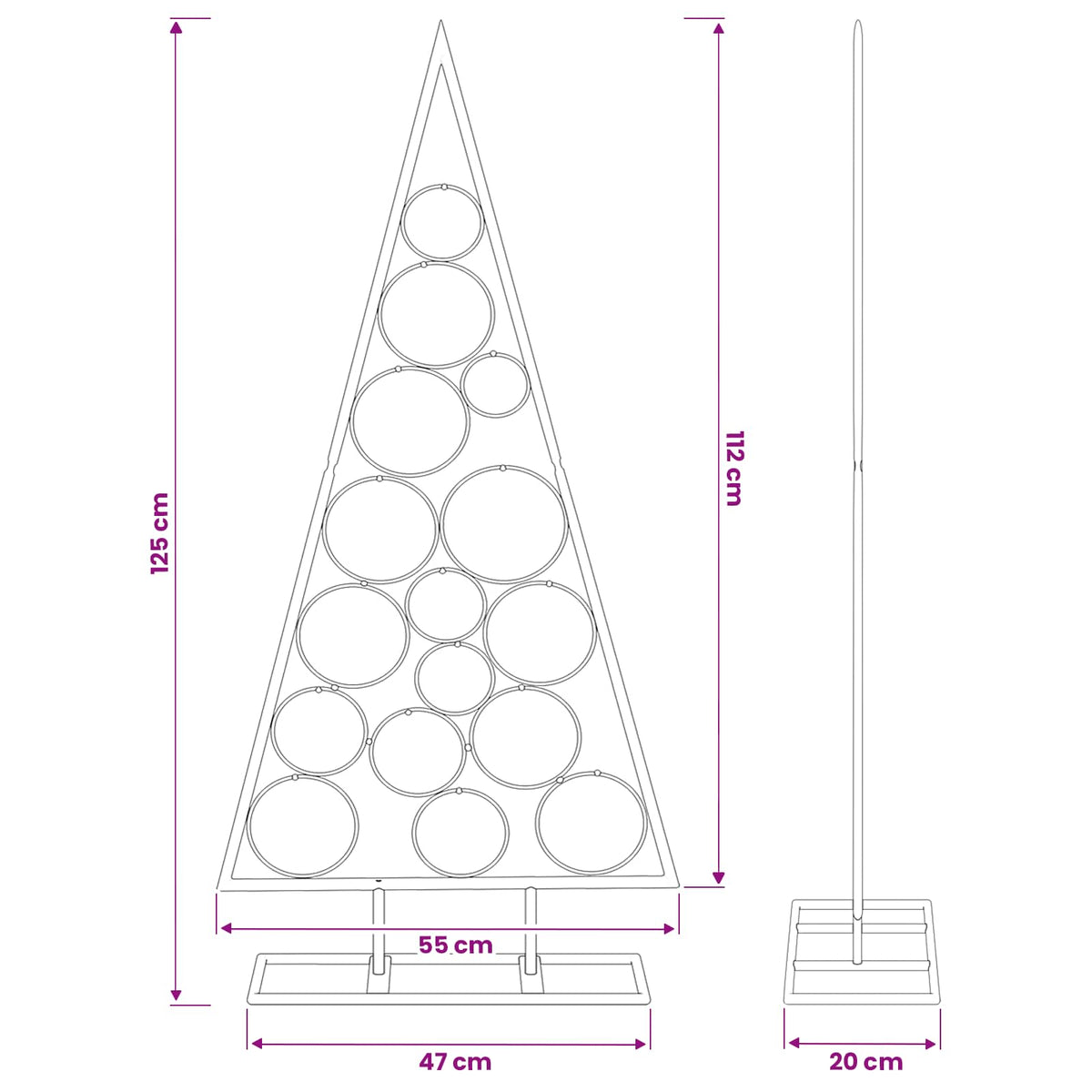 vidaXL Metal Christmas Tree KUOPIO 125 cm Steel White
