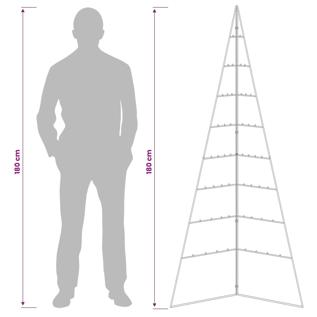 vidaXL Metal Christmas Tree KUOPIO 180 cm Steel White