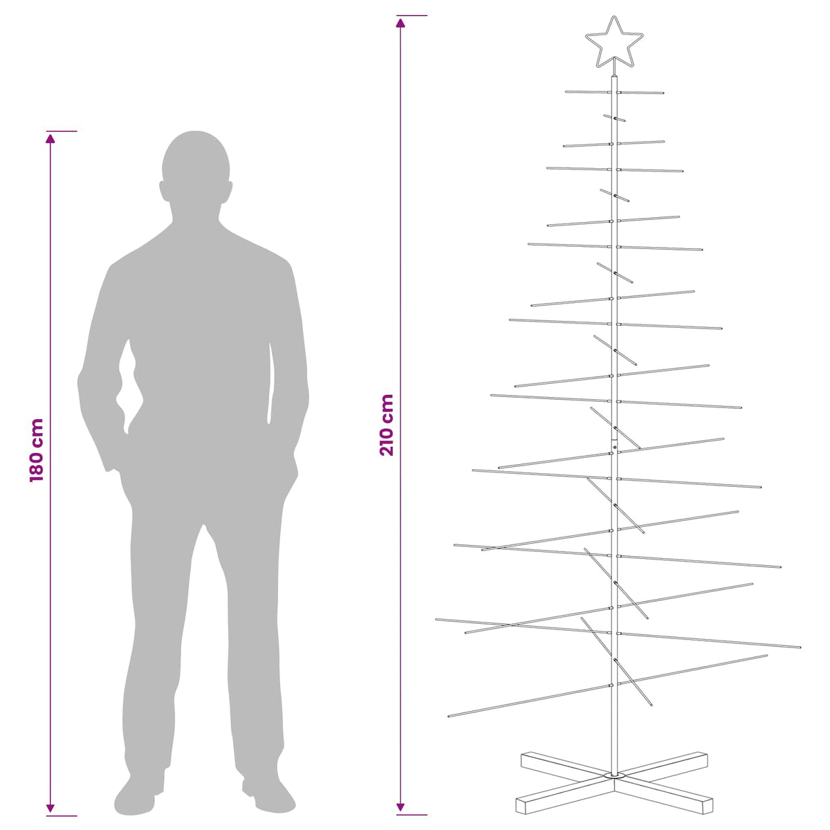 vidaXL Metal Christmas Tree with Stand KUOPIO 210 cm Steel White