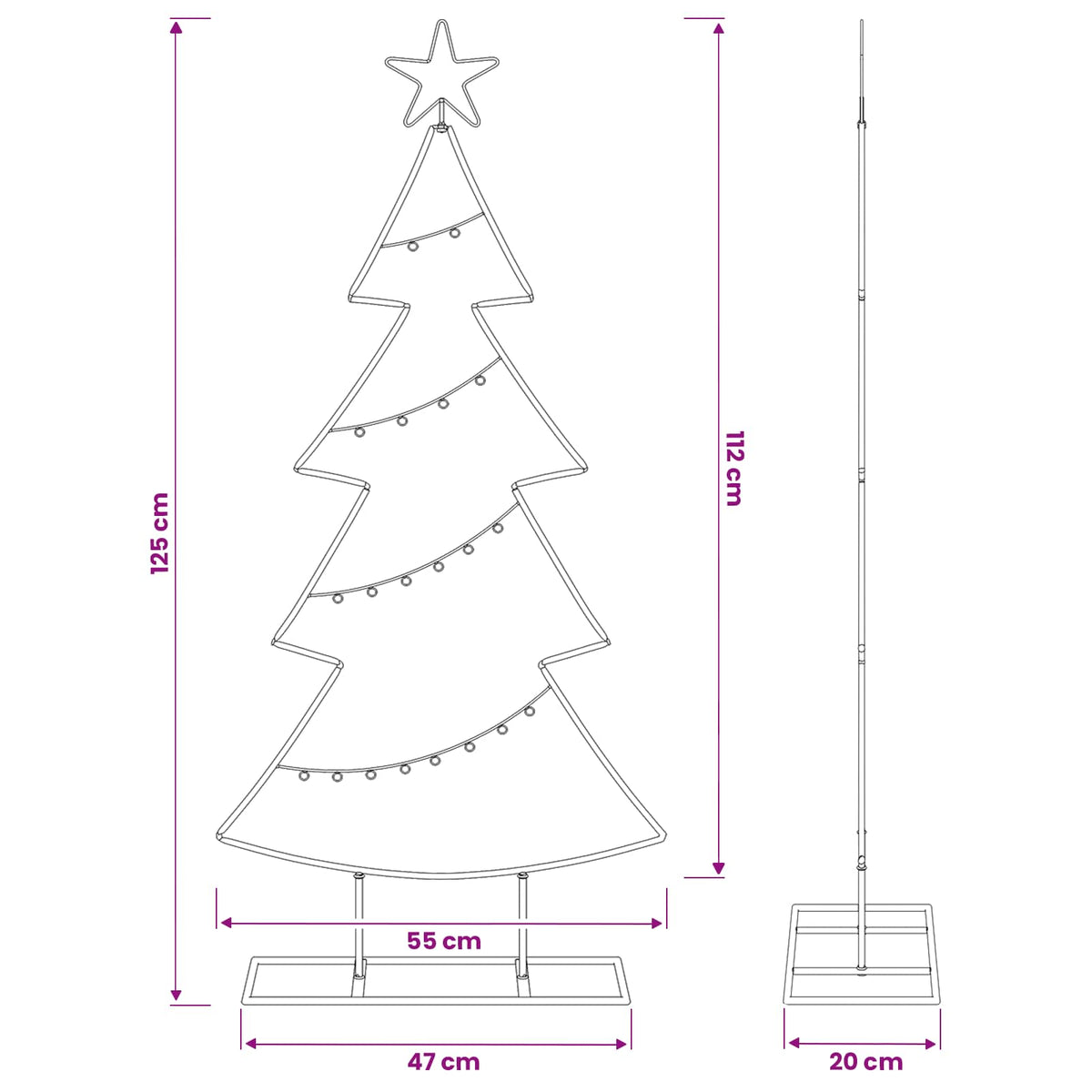 vidaXL Metal Christmas Tree with Stand KUOPIO 125 cm Steel White