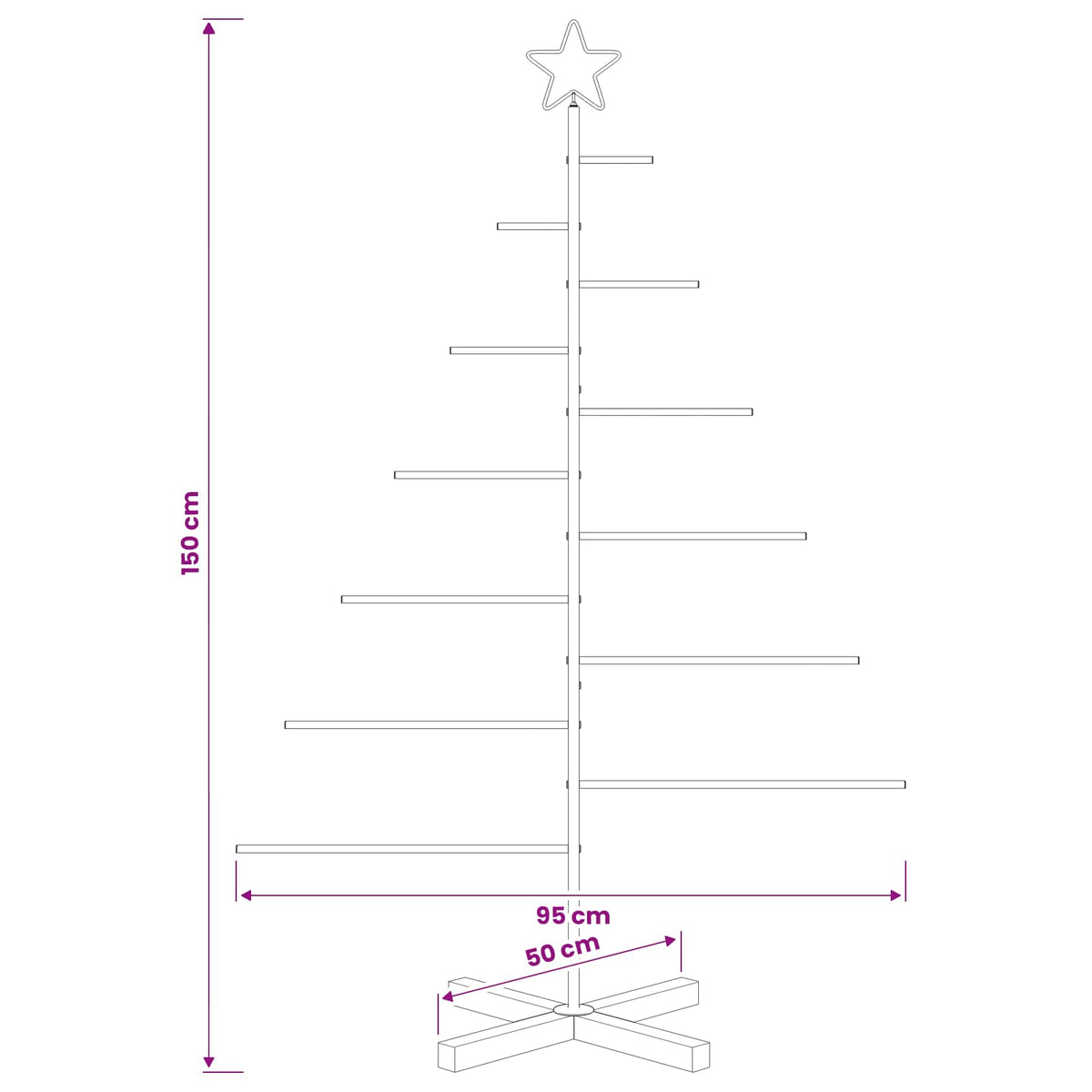 vidaXL Metal Christmas Tree with Stand KUOPIO 150 cm Steel White