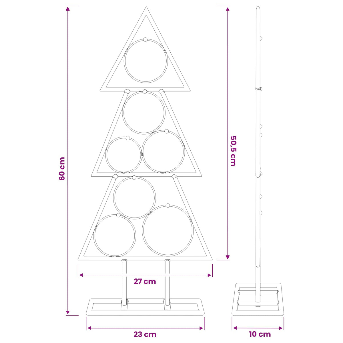 vidaXL Metal Christmas Tree KUOPIO 60 cm Steel Black