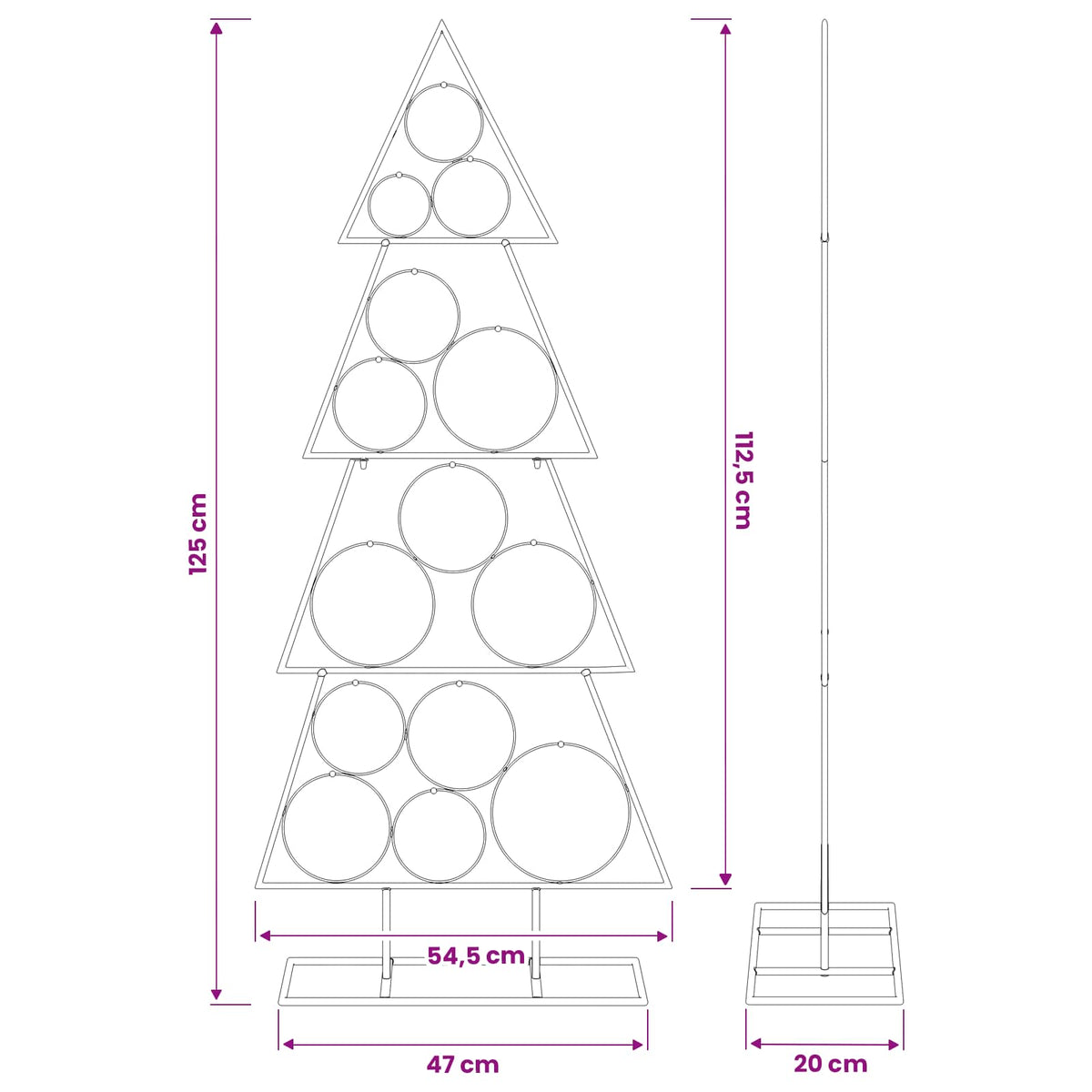 vidaXL Metal Christmas Tree KUOPIO 125 cm Steel White