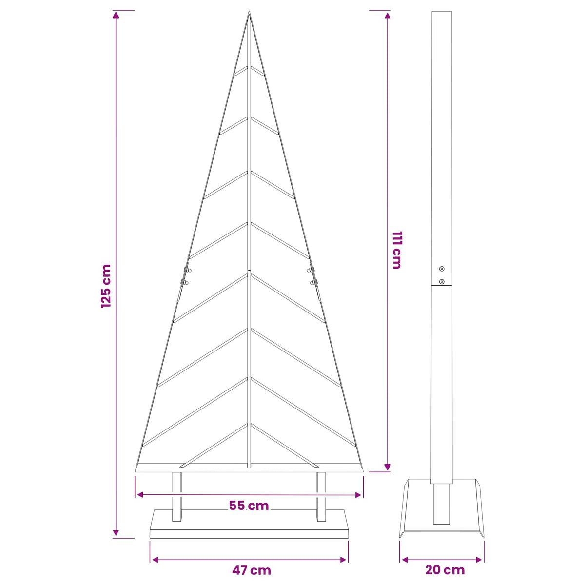 vidaXL Metal Christmas Tree with Stand KUOPIO 125 cm Steel Black