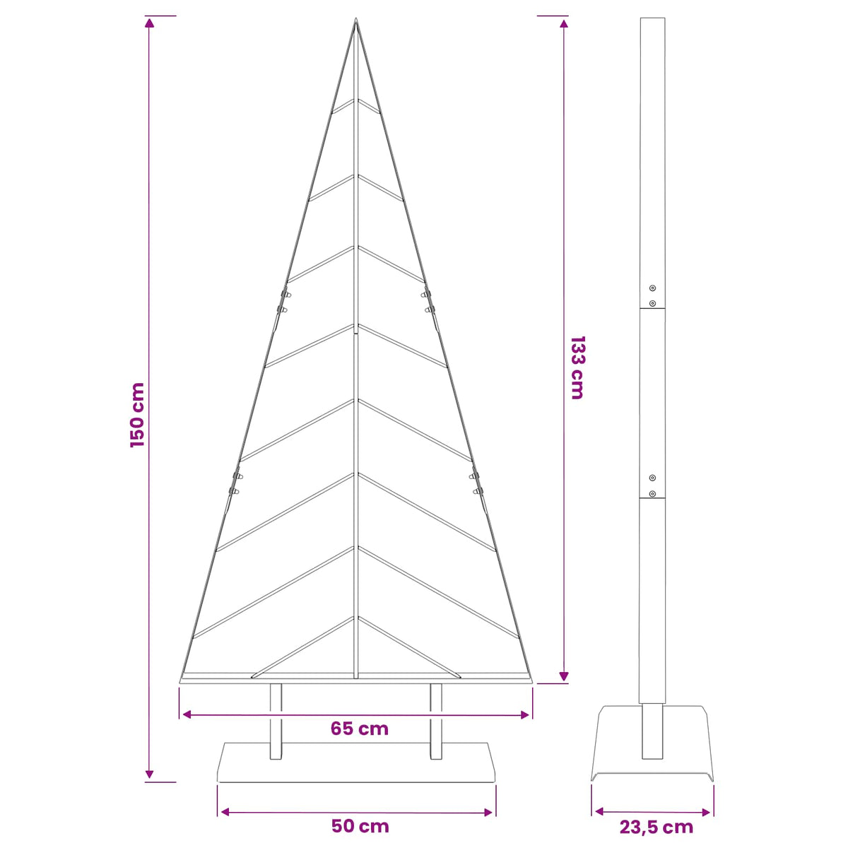 vidaXL Metal Christmas Tree with Stand KUOPIO 150 cm Steel Black
