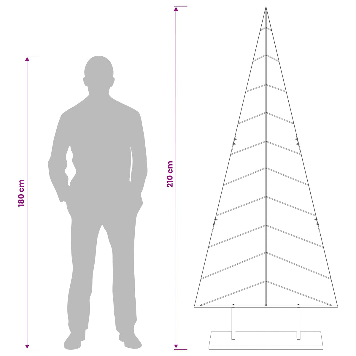 vidaXL Metal Christmas Tree with Stand KUOPIO 210 cm Steel Gold
