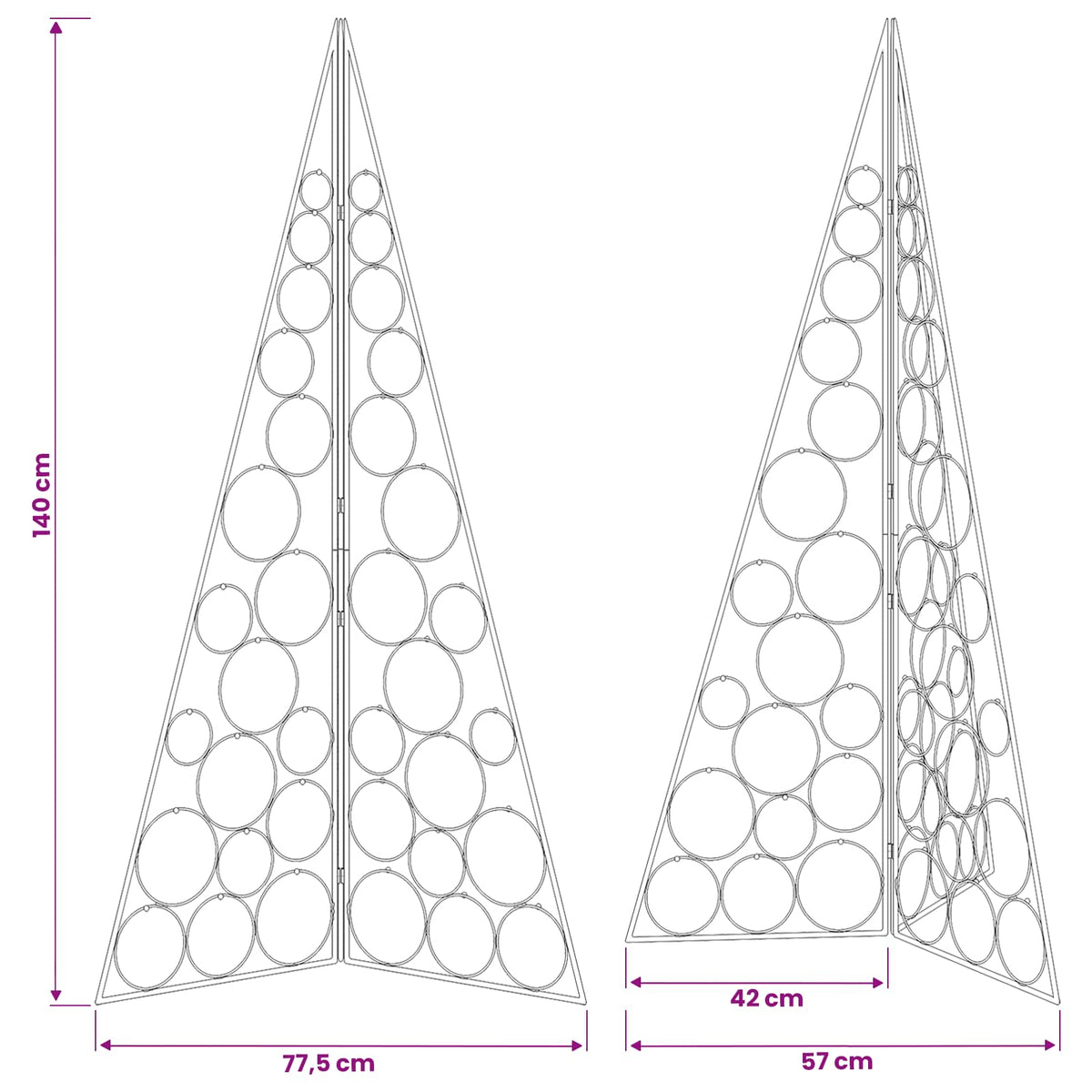vidaXL Metal Christmas Tree KUOPIO 140 cm Steel White