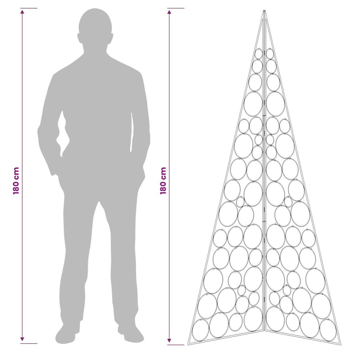 vidaXL Metal Christmas Tree KUOPIO 180 cm Steel White