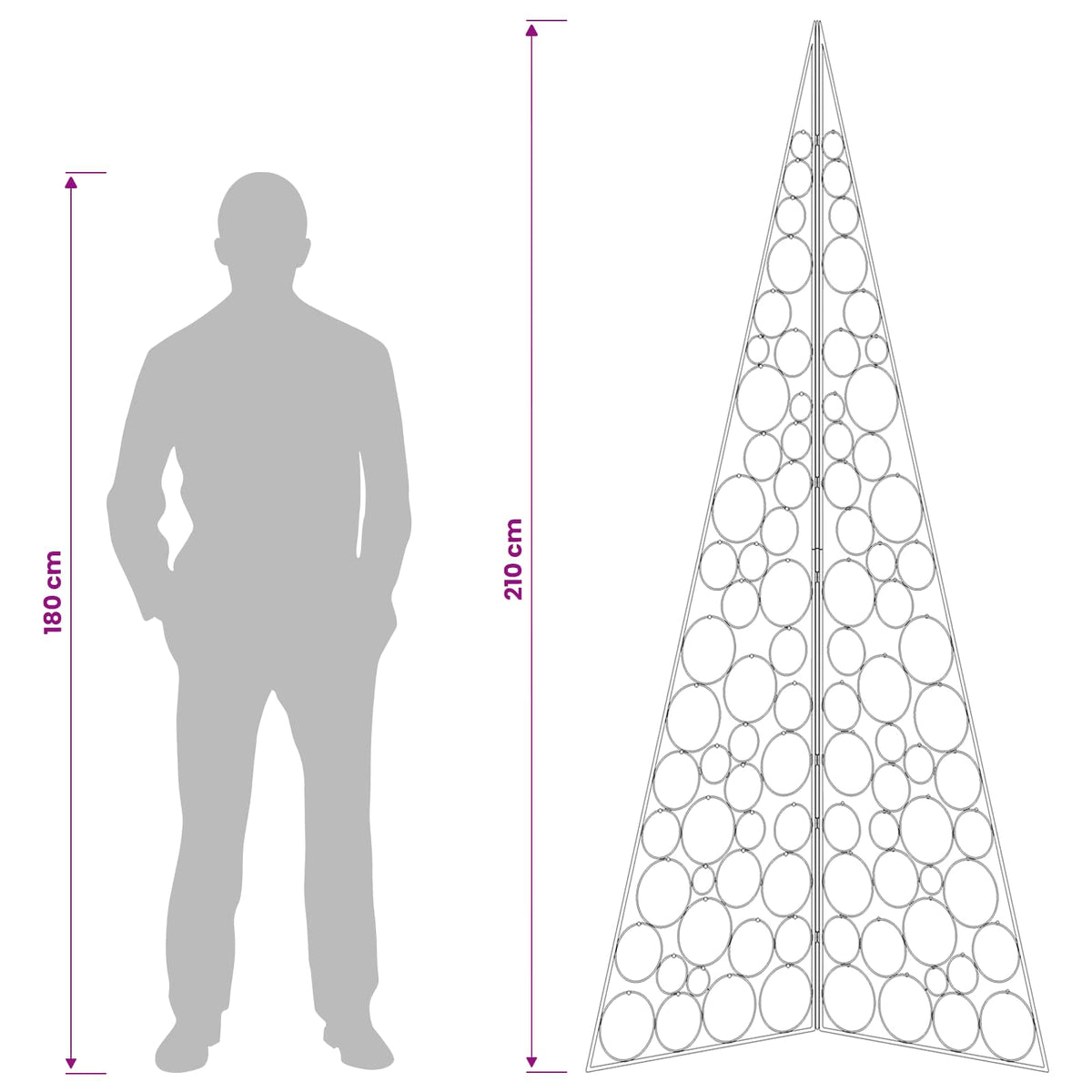 vidaXL Metal Christmas Tree KUOPIO 210 cm Steel White