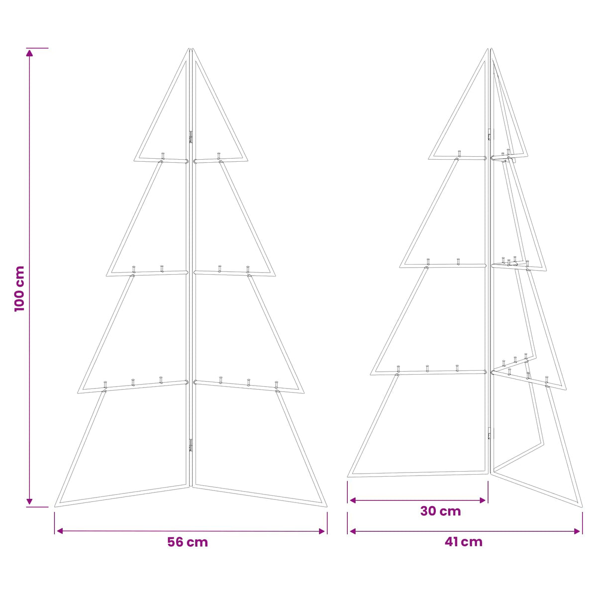 vidaXL Metal Christmas Tree with Folding Stand KUOPIO 100 cm Steel