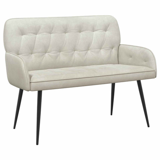 vidaXL 2 Seater Sofa with Metal Legs 2-Seater Cream Velvet