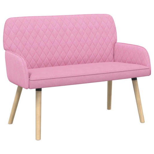 vidaXL 2 Seater Sofa with Solid Wood Legs 2-Seater Pink Linen Fabric