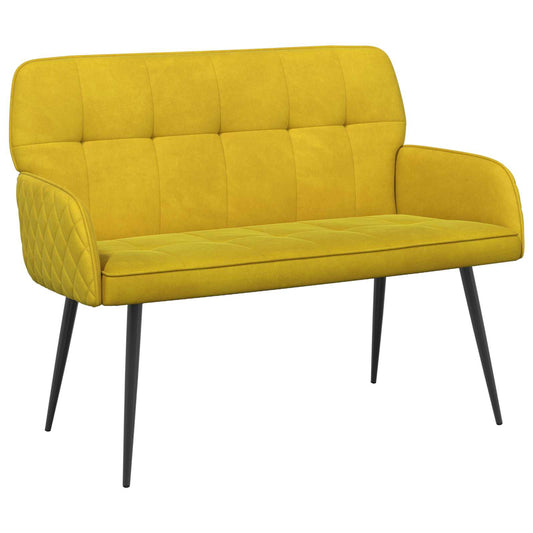 vidaXL 2 Seater Sofa with Metal Legs 2-Seater Yellow Velvet