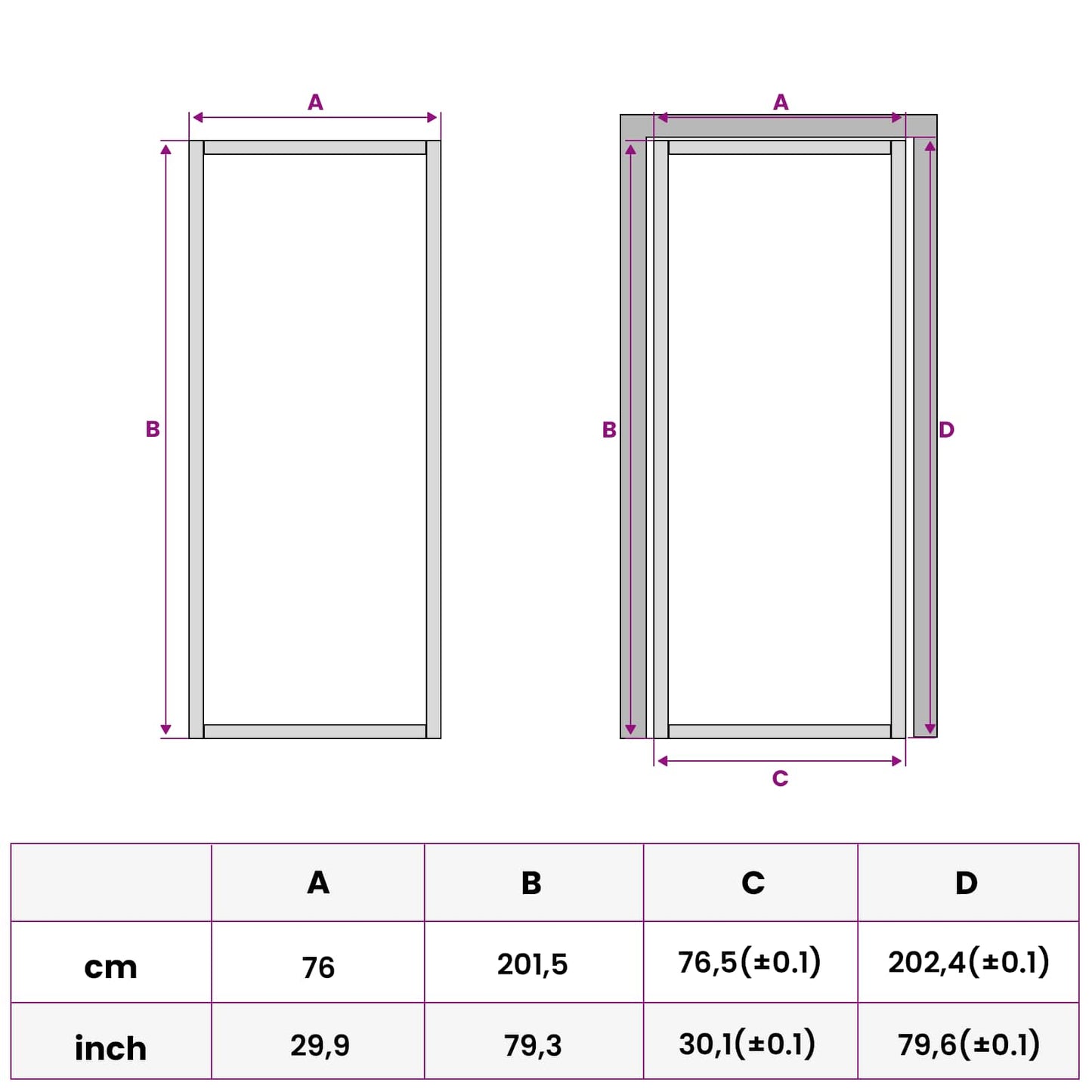 vidaXL Interior Door 76 x 201.5 cm Tempered Glass and Aluminium