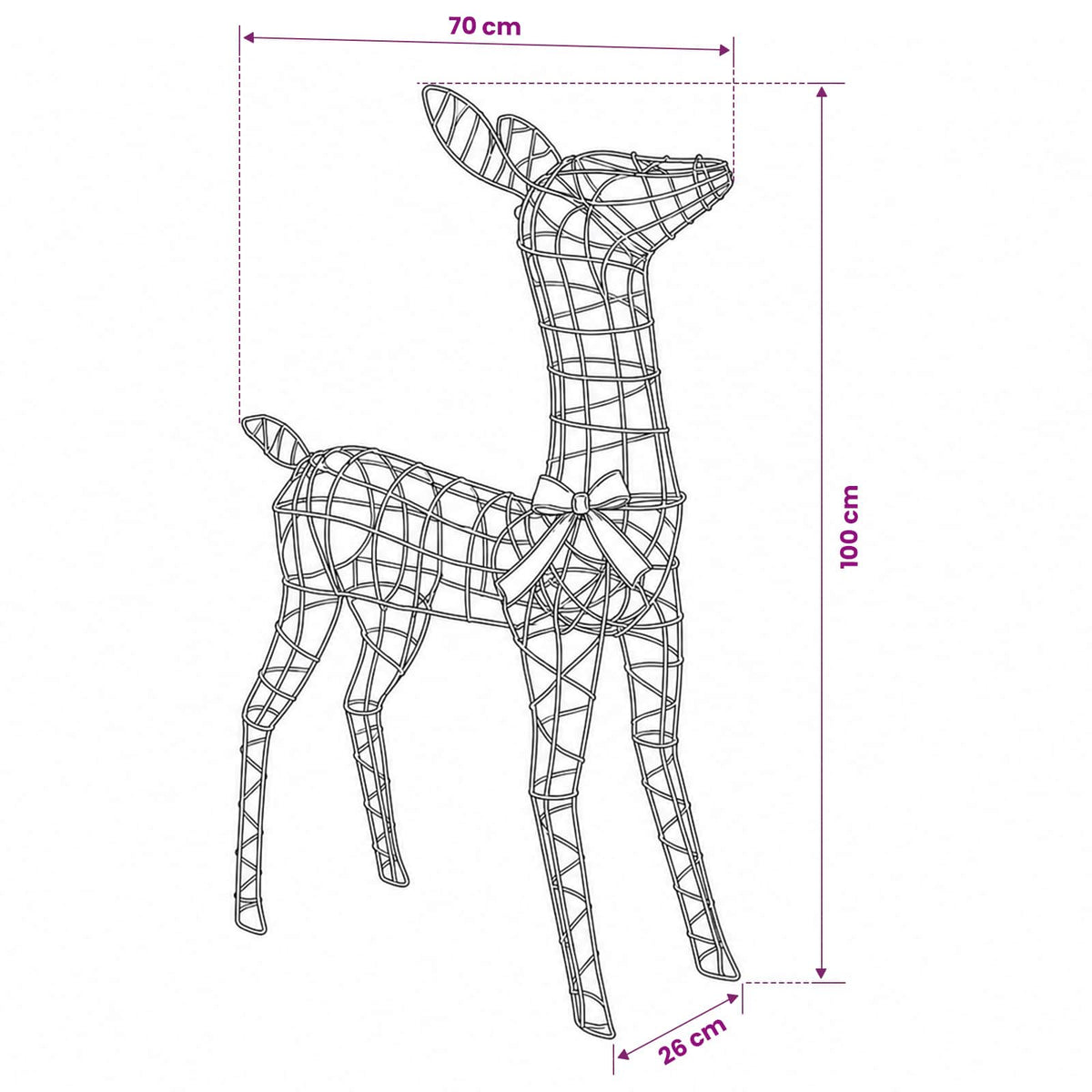 vidaXL 3D Christmas Reindeer LOVIISA 110 LEDs Warm White