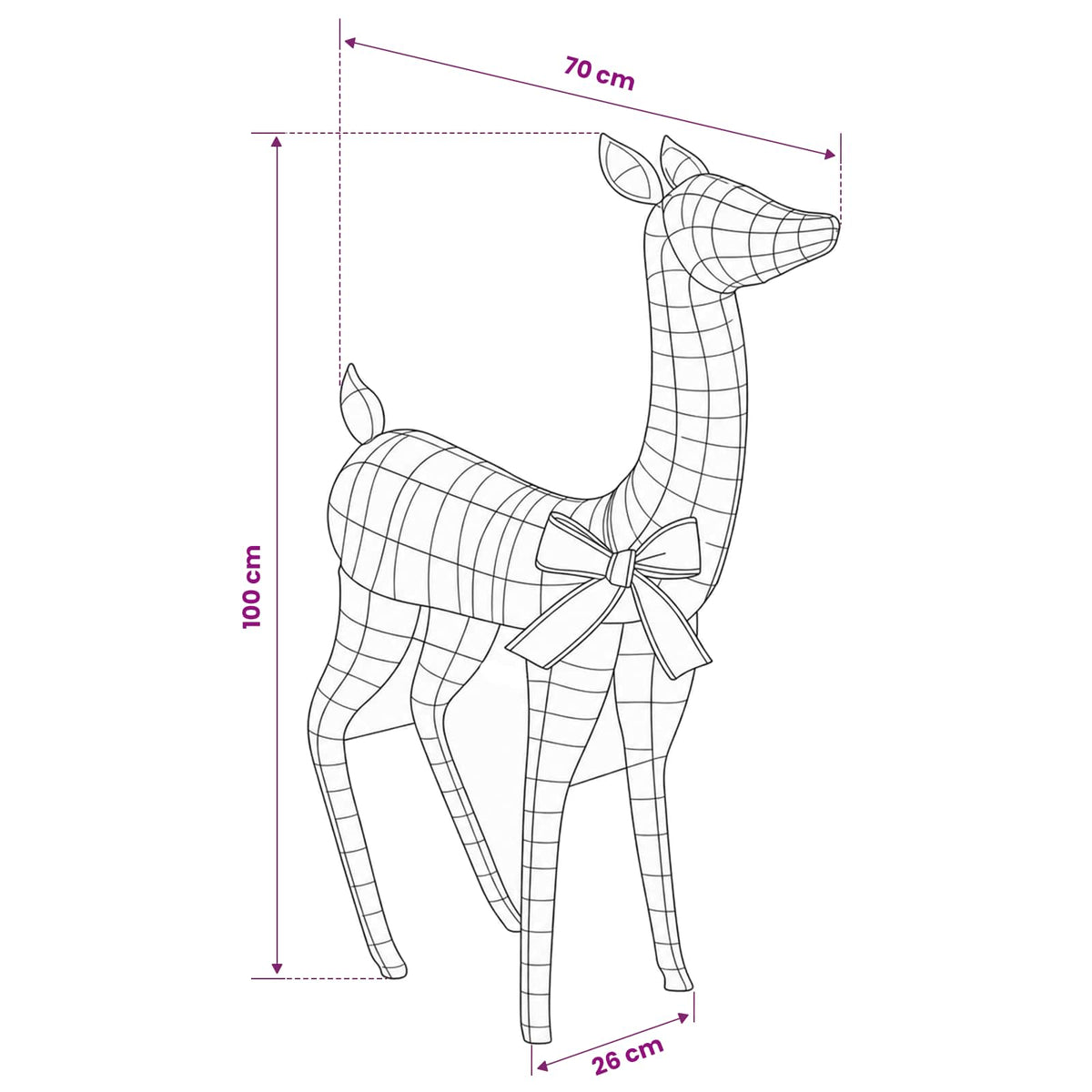 vidaXL 3D Christmas Reindeer LOVIISA 110 LEDs Warm White