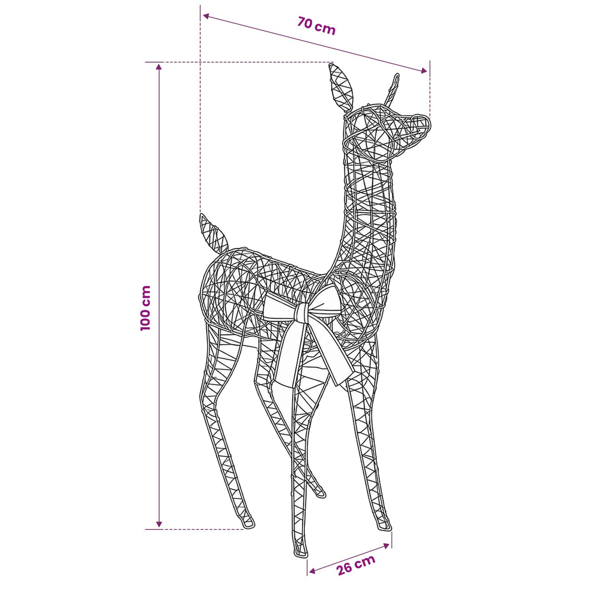vidaXL 3D Christmas Reindeer LOVIISA 110 LEDs Warm White