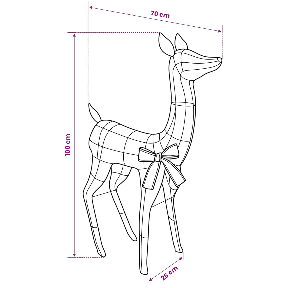 vidaXL 3D Christmas Reindeer LOVIISA 110 LEDs Warm White
