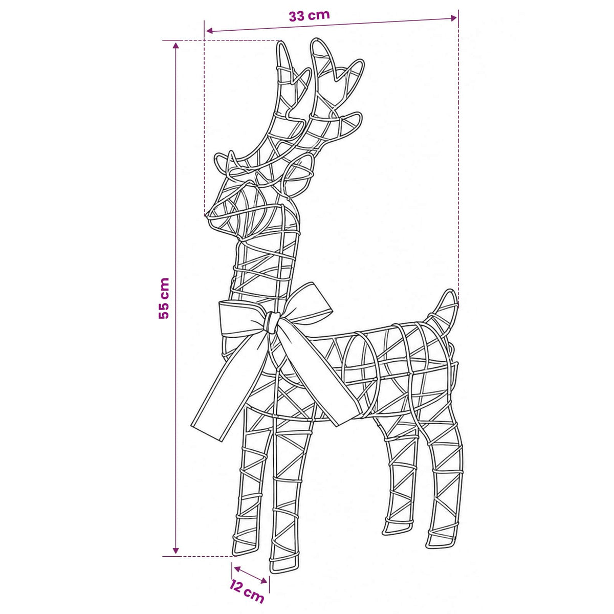 vidaXL 3D Christmas Reindeer LOVIISA 2 pcs 80 LEDs Warm White