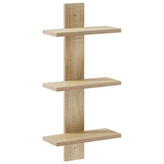 vidaXL Wall Shelf Sonoma Oak 30 x 13.5 x 64.5 cm Engineered Wood