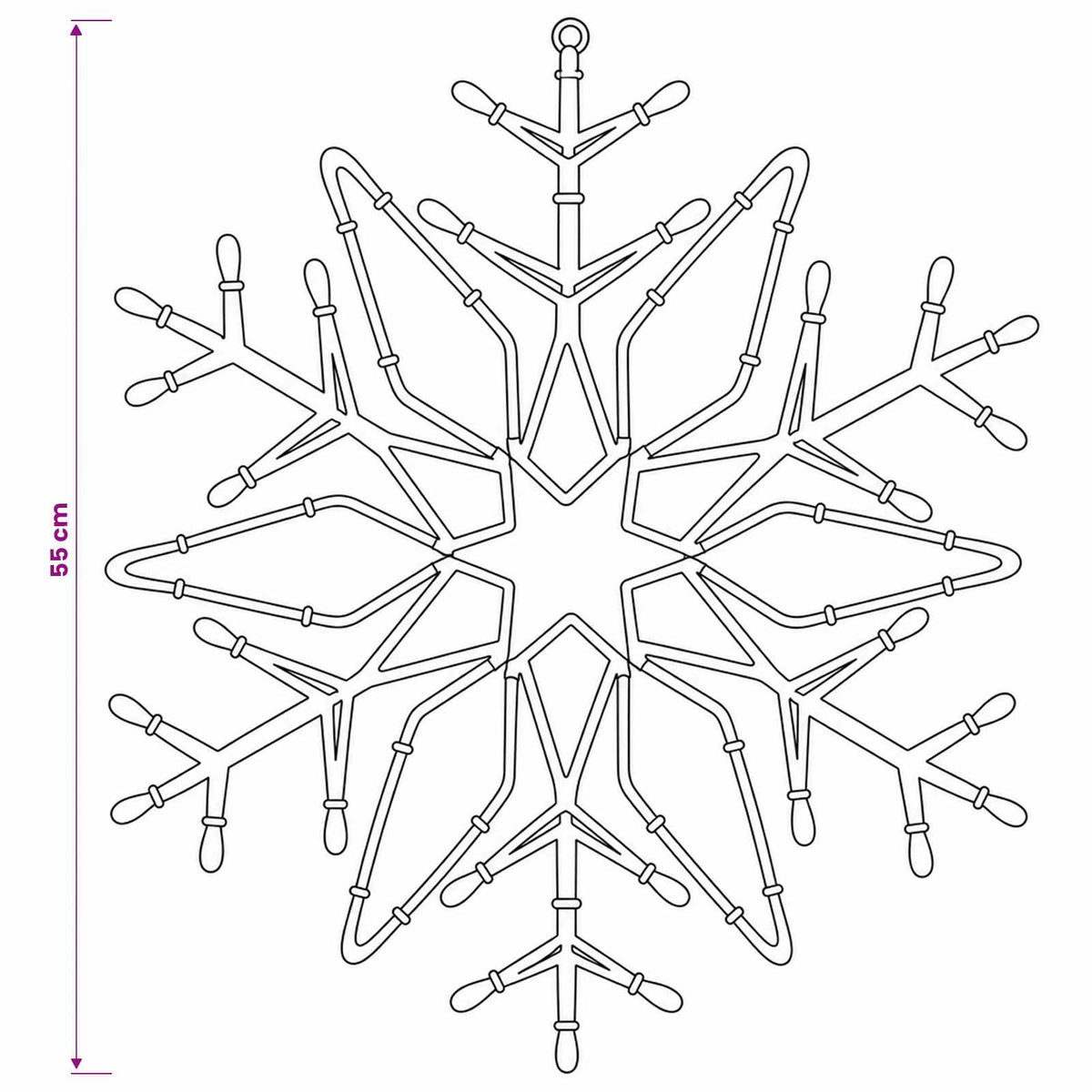 vidaXL Christmas Snowflake Lights LOVIISA 140 LEDs Cold White Ø 55 cm